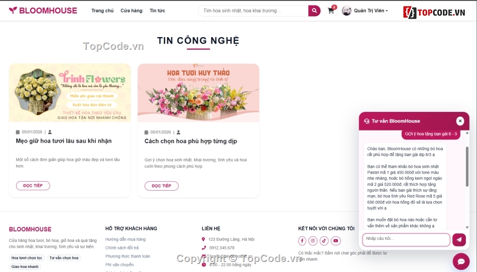 website,bán hoa,website bán hoa